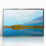 Mid-century modernist art of Indiana landscape in muted earth tones, framed acrylic, ideal for nursery wall decor.