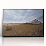 Large abstract wall art featuring geometric shapes in teal and orange on a black acrylic frame.