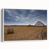 Vintage poster art of Iowa scenery on extra large framed canvas, featuring colorful art on a black background.