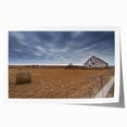 Rolled print of Iowa countryside with vibrant green fields and blue skies, ideal for dining room wall art.