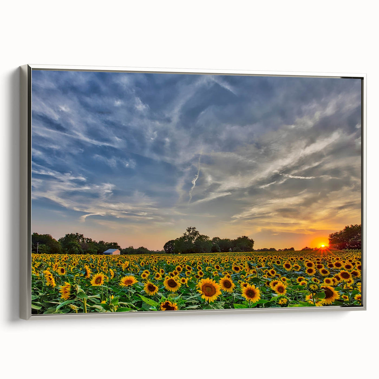 Framed canvas depicting a vintage Kansas landscape in colorful art style, ideal for adding character to a study room.