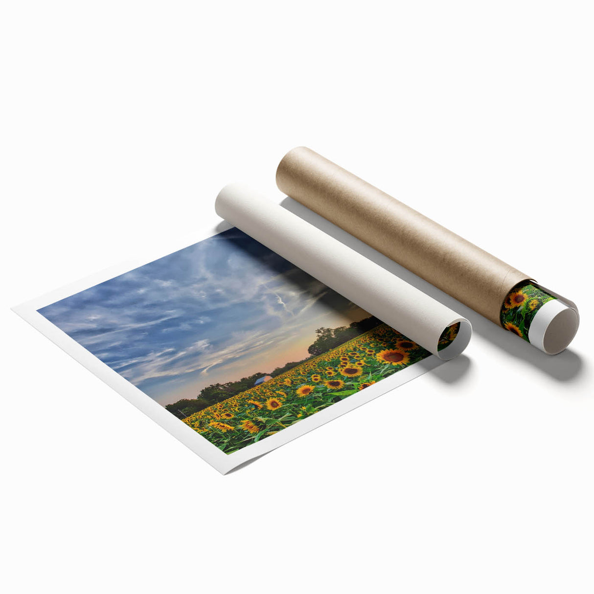 Extra large rolled canvas print featuring a scenic Kansas landscape with muted earth tones.