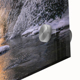 Large abstract wall art depicting Kentucky scenery in mid-century modernist style on acrylic glass.