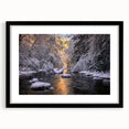 Extra large abstract art print of vibrant, colorful Kentucky scenery on textured canvas, framed in black.