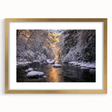 Extra large abstract art print of Kentucky scenery in gold frame, with textured details, ideal for living room decor.