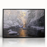 Large abstract wall art depicting a vibrant Kentucky landscape in mid-century modernist style on a black framed acrylic…