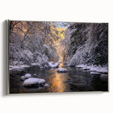 Framed canvas depicting a Kentucky landscape in vintage poster style with colorful art on a black background.