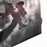 Large abstract depiction of New Orleans in muted earth tones on acrylic glass, ideal for dining room art.