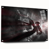 Acrylic print of a New Orleans scene in muted earth tones, ideal for dining room decor.