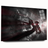 Acrylic print of a large abstract depiction of New Orleans in muted earth tones, ideal for bedroom or dining room art.