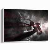 Framed canvas of vintage poster art depicting colorful New Orleans scenery, ideal for living room decor.