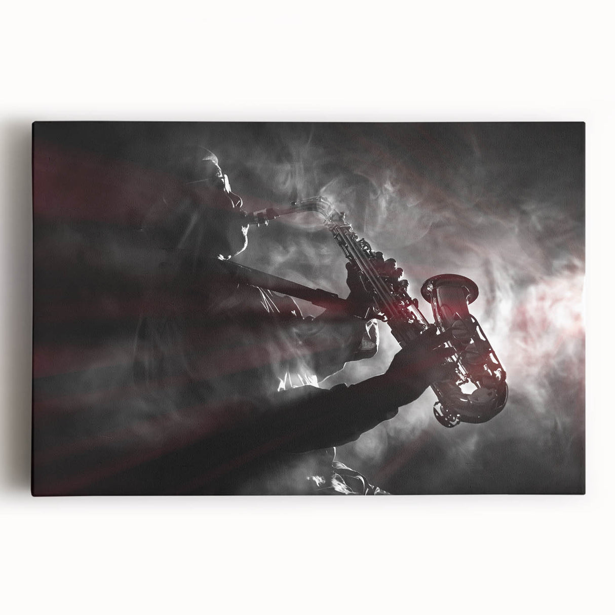 Black and white photograph of New Orleans street scene on large stretched canvas, ideal for kitchen wall art.