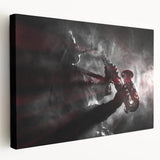 New Orleans cityscape on large stretched canvas in muted earth tones, suitable for kitchen wall art.