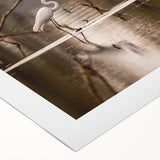 Art deco poster of Louisiana scenery in muted earth tones on rolled canvas, ideal for dining room wall art.