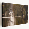Landscape of Louisiana marshes in muted earth tones on a large stretched canvas, suitable for kitchen wall art.