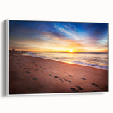 Vintage poster art of Maine scenery on framed canvas with colorful art in extra large size, ideal for living room decor.