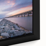 Extra large framed canvas depicting Annapolis, Maryland, in textured black with vibrant color accents.
