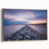 Framed canvas featuring a vintage-style landscape art painting of Annapolis, Maryland, with colorful hues.