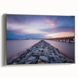 Framed canvas of Annapolis landscape in vintage poster style with dominant black tones, ideal for bedroom wall art.