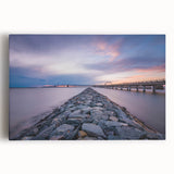 Black and white photo of Annapolis scenery on stretched canvas, ideal for kitchen wall art.