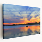 Large art print of Cape Cod landscape in muted earth tones on stretched canvas, ideal for kitchen wall decor.