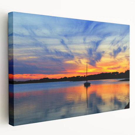 Large art print of Cape Cod landscape in muted earth tones on stretched canvas, ideal for kitchen wall decor.