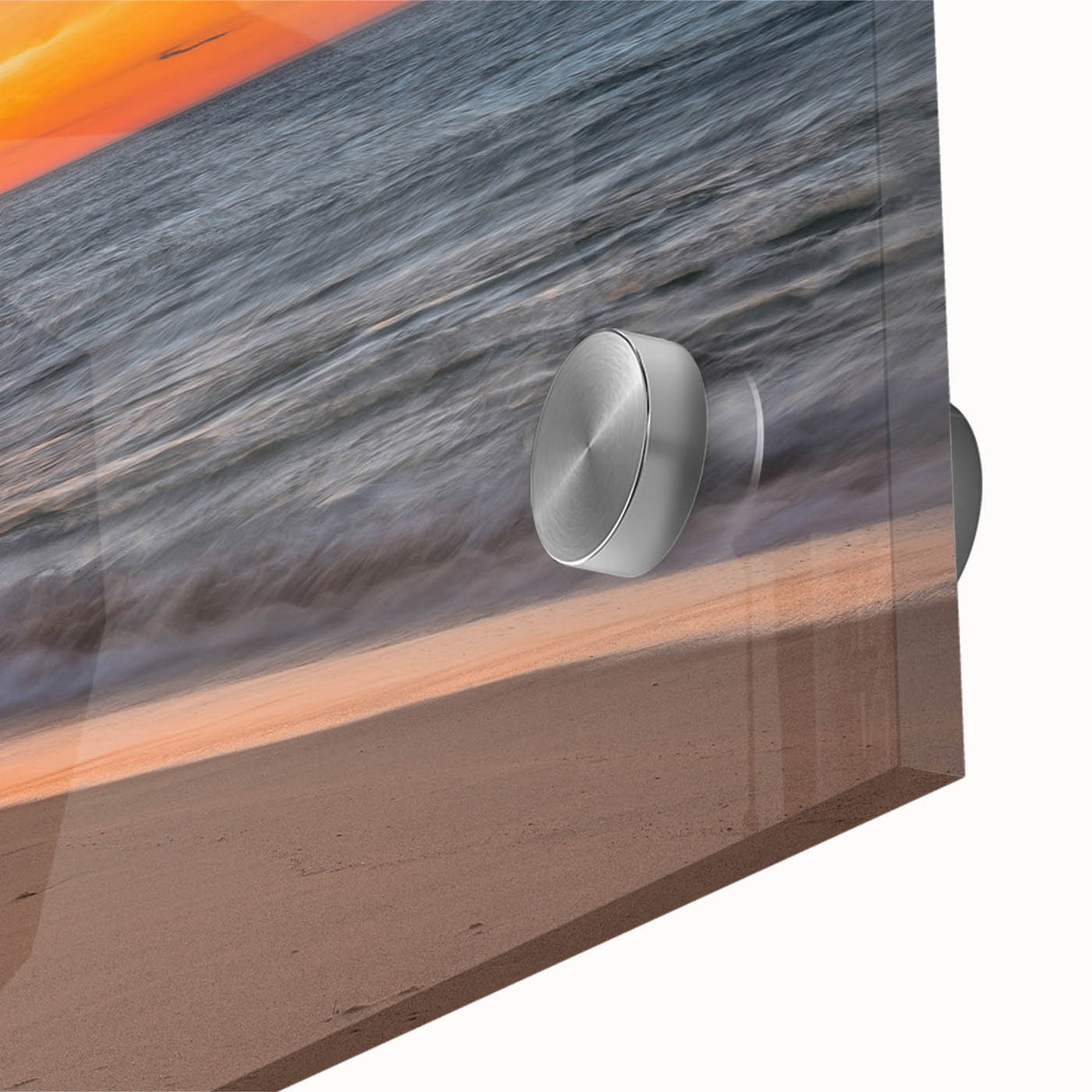 Large abstract wall art depicting a Massachusetts Nantucket scenery in mid-century modernist style on acrylic glass.