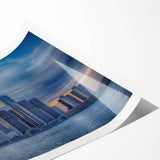 Extra large wall art featuring line art flowers in muted tones on a rolled print, ideal for large living room decor.