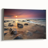 Framed canvas of a vintage-style landscape art painting depicting Michigan's Upper Peninsula.