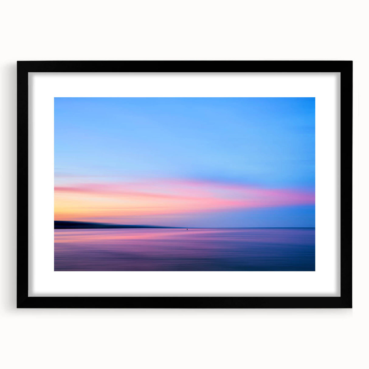 Abstract art print featuring vibrant, colorful textures of a Minnesota landscape on a large framed canvas.