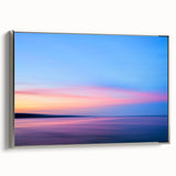 Landscape art painting of a Minnesota scenery on a silver-framed canvas, featuring colorful vintage poster art tones.