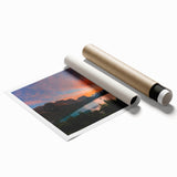 Extra large rolled print of Glacier National Park with vibrant green and blue tones, ideal for classy bathroom wall art.