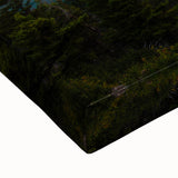 Black and white landscape art painting of Glacier National Park on stretched canvas, ideal for bedroom wall decor.