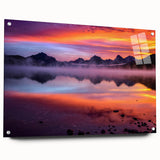 Large abstract wall art depicting a Montana landscape in muted earth tones on acrylic glass.