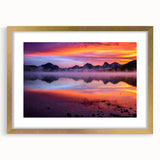 Extra large wall art featuring an abstract textured depiction of Montana scenery in gold frame, ideal for living room decor.