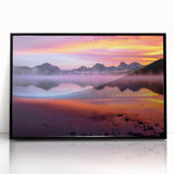 Large abstract wall art depicting a Montana landscape in muted earth tones on a framed acrylic.