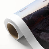 Art Deco style poster of Hoover Dam, featuring muted blue and gray tones on rolled canvas, ideal for nursery wall art.