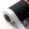Art deco poster of Las Vegas skyline in pastel shades on rolled canvas, ideal for nursery wall art.