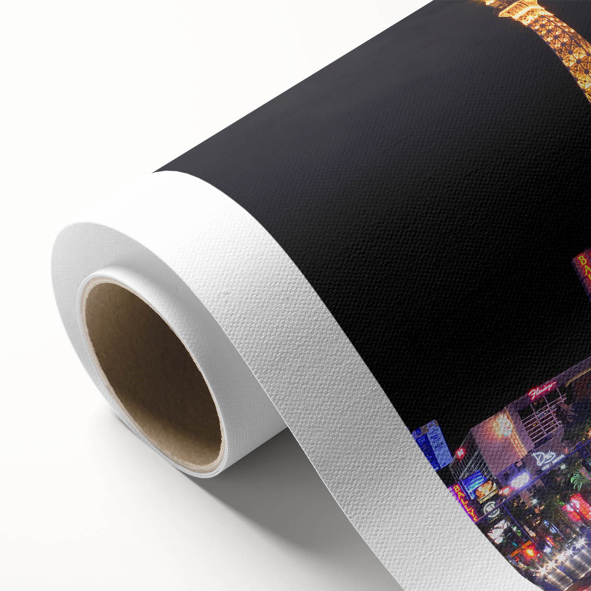 Art deco poster of Las Vegas skyline in pastel shades on rolled canvas, ideal for nursery wall art.