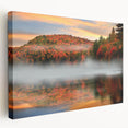 Scenic New Hampshire landscape on large stretched canvas with vivid green and blue tones, ideal for kitchen wall art.