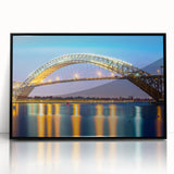 Large abstract wall art featuring geometric shapes in muted earth tones on a framed acrylic.