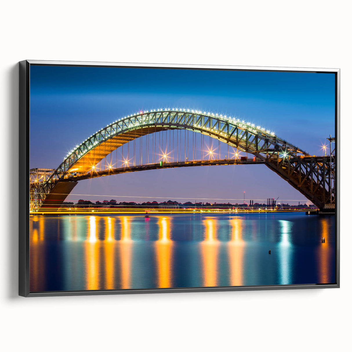 Black and white vintage poster art of New Jersey landscape on framed canvas, ideal for bedroom wall decor.