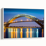 Vintage poster art of New Jersey scenery on framed canvas, featuring colorful art in extra large size.