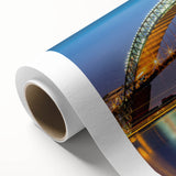 Art Deco style poster of New Jersey scenery on rolled canvas, featuring muted earth tones, ideal for nursery wall art.