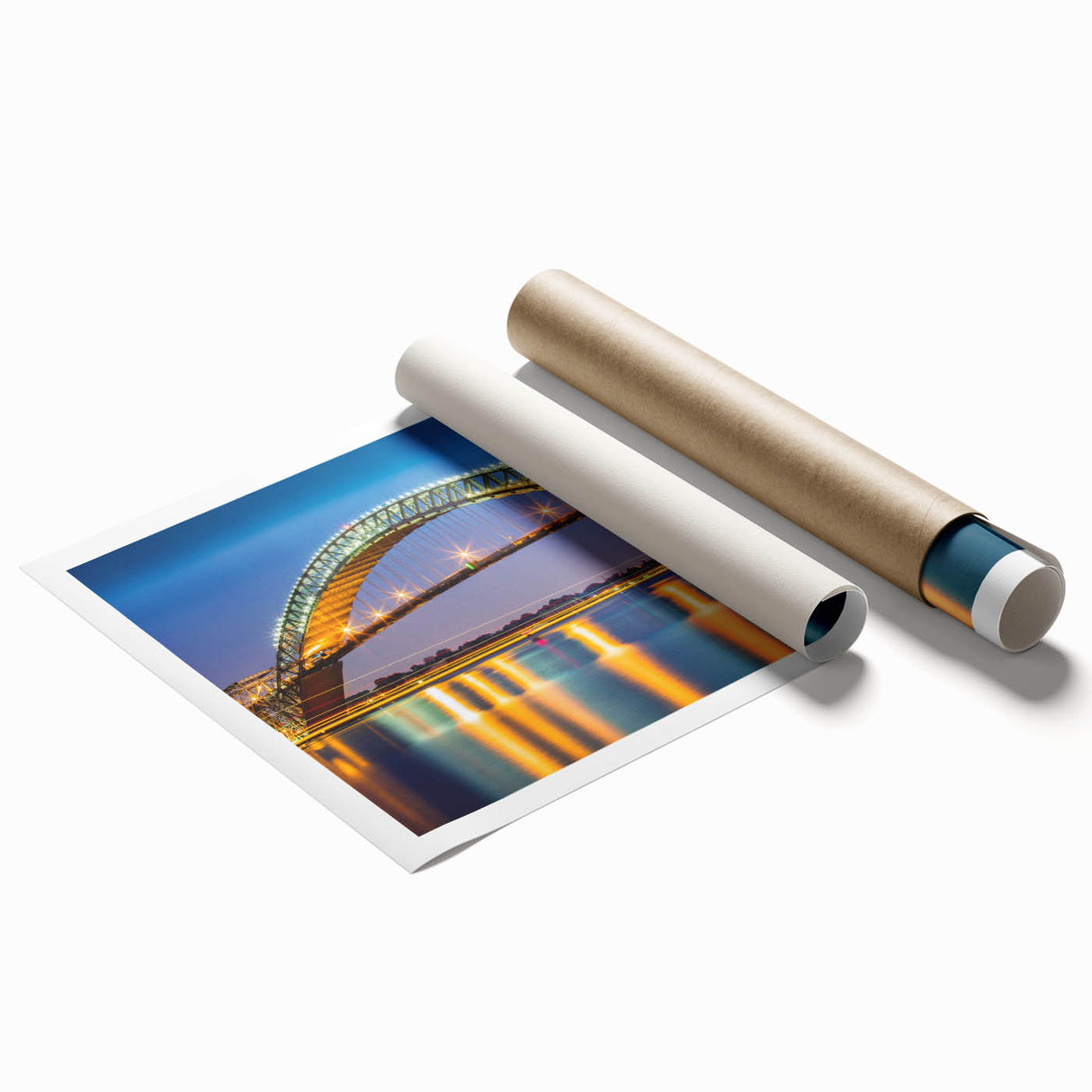 Extra large rolled print of New Jersey scenery with vibrant floral elements, ideal for classy bathroom wall art.