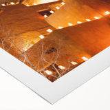 Art deco poster of New Mexico scenery in muted earth tones on rolled canvas, suitable for dining room wall art.