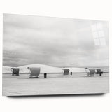 Large abstract depiction of White Sands in New Mexico with muted beige tones on acrylic glass.