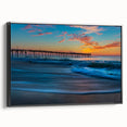 Black and white framed canvas of Cape Hatteras landscape, ideal for bedroom wall art.