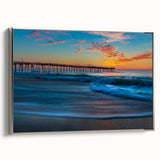 Framed canvas of a vintage-style landscape art painting depicting Cape Hatteras, featuring muted black and colorful hues.
