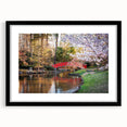 Extra large abstract art print of Durham, North Carolina, in vibrant colors on a black framed canvas.